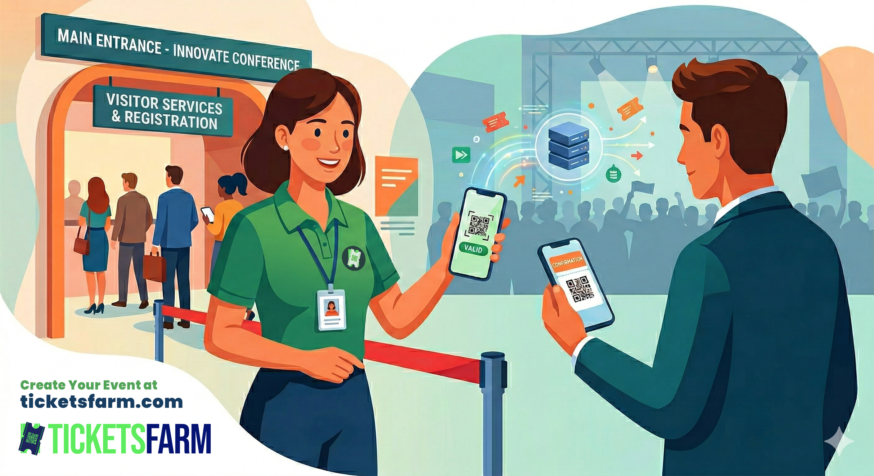 Event admin scanning the guest QR code and validating the entry